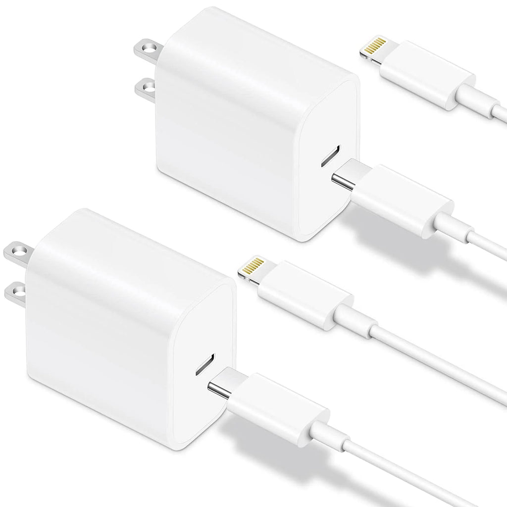USB C Charger,2Pack 20W Fast Charging Block with 2 Pack 6FT Cable Compatible with Iphone 14 13 12 11 Pro Max XR XS X,Ipad Case