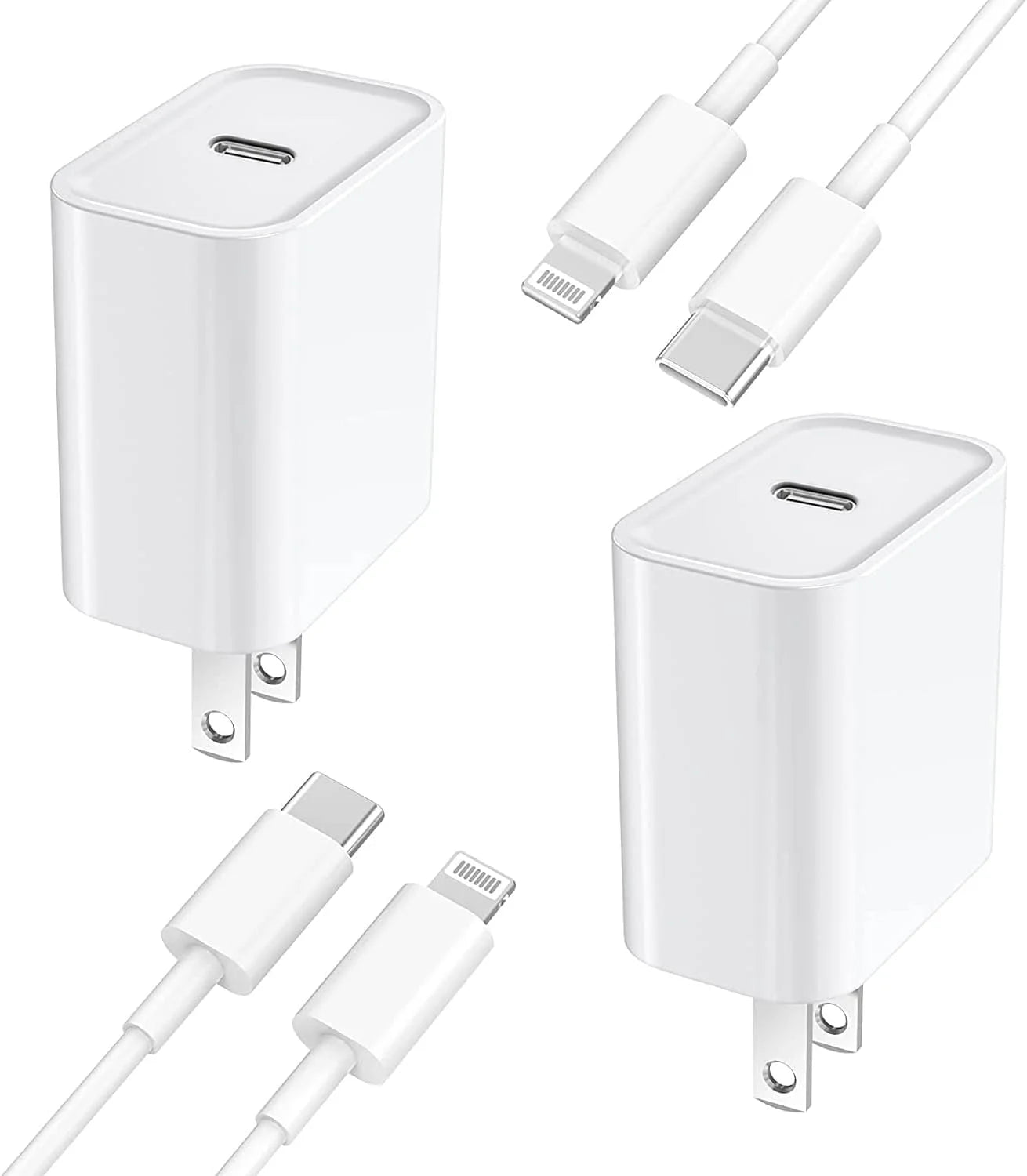 USB C Charger,2Pack 20W Fast Charging Block with 2 Pack 6FT Cable Compatible with Iphone 14 13 12 11 Pro Max XR XS X,Ipad Case